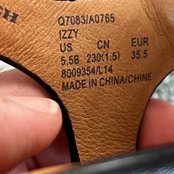 Coach Izzy Woven T-Strap High Heel Sandals Size 5.5 black - Picture 2 of 8